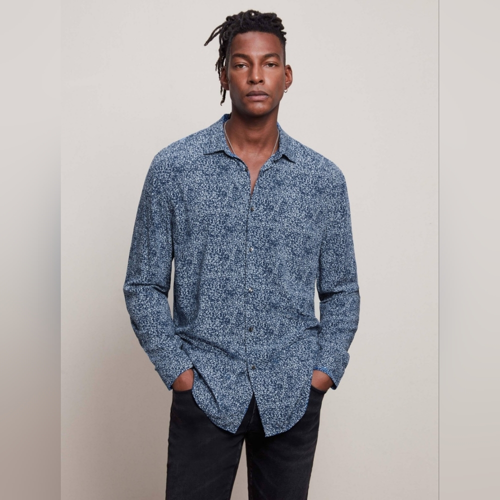 John Varvatos NWT! Ink Blue Button Down Long Sleeve Shirt - sz. L